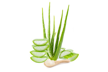 aloe vera  stacked in layers isolated on white background.