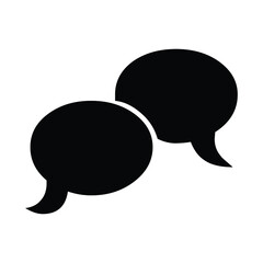 Black Speech Bubble, Bubble Chat Simple Black Vector Design for Comic, Icon, and Graphic Resource. EPS 8 Editable Stroke