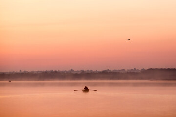 Boat and sunrise