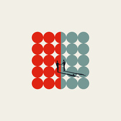 Business merger and acquisition vector concept. Symbol of negotiation, connection, unity. Minimal illustration.