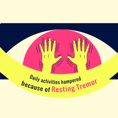 Resting tremor, Parkinson's diseases related concept design stock illustration