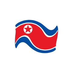 North korea flag logo design template