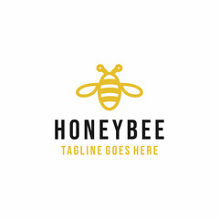 Honey Bee Logo vector design. beekeeping symbol icon graphic. premium emblem for Company and business