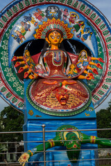 Beautiful goddess durga idol with non traditional look.