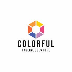 colorful box technology Logo vector design. cube geometric symbol icon graphic. app premium emblem for Company and business