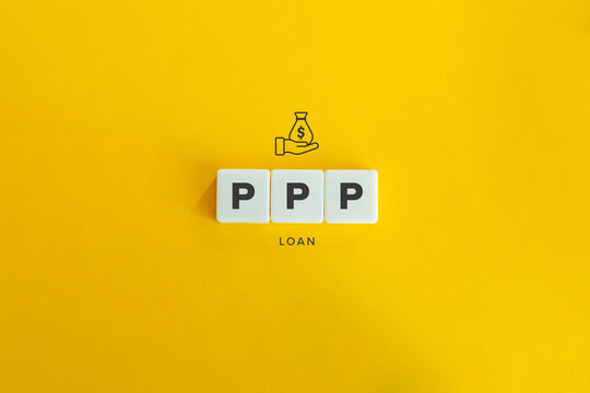 PPP loan (Paycheck Protection Program) Banner and Conceptual Image.