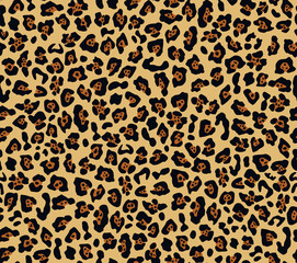 
Jaguar pattern vector print, yellow seamless background, modern design.