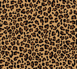 Leopard seamless print, vector illustration for textiles.
