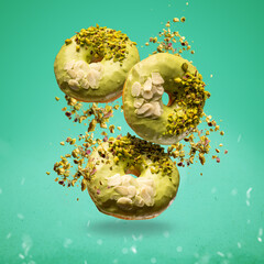 Flying glazed donuts
