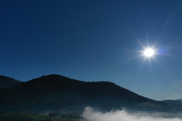sunset over the mountains