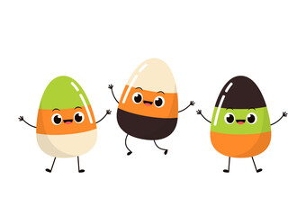 Candy corn vector. Candy corn character design.