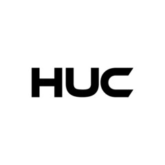 HUC letter logo design with white background in illustrator, vector logo modern alphabet font overlap style. calligraphy designs for logo, Poster, Invitation, etc.