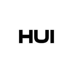 HUI letter logo design with white background in illustrator, vector logo modern alphabet font overlap style. calligraphy designs for logo, Poster, Invitation, etc.
