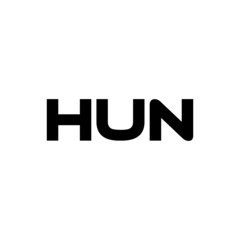 HUN letter logo design with white background in illustrator, vector logo modern alphabet font overlap style. calligraphy designs for logo, Poster, Invitation, etc.