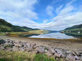 A view of the Scotland Coast at the Causeway near Eilean Donan Castle