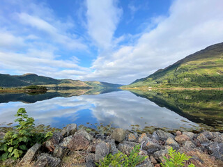 A view of the Scotland Coast at the Causeway near Eilean Donan Castle