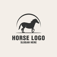 Horse logo template on monogram style