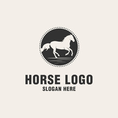 Horse logo template on monogram style