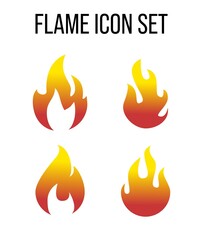 Flame Fire icon button emoji set vector illustration.
