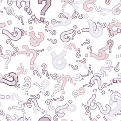 Quiz seamless pattern. Question marks, doubt, faq