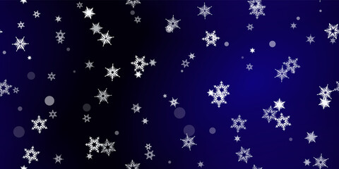 Falling Snowflakes seamless pattern flying snow