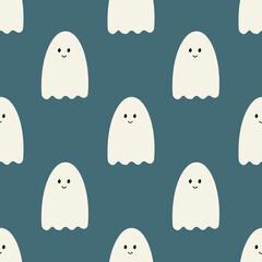 Ghost. Halloween. Pattern seamless. Background. Vector 