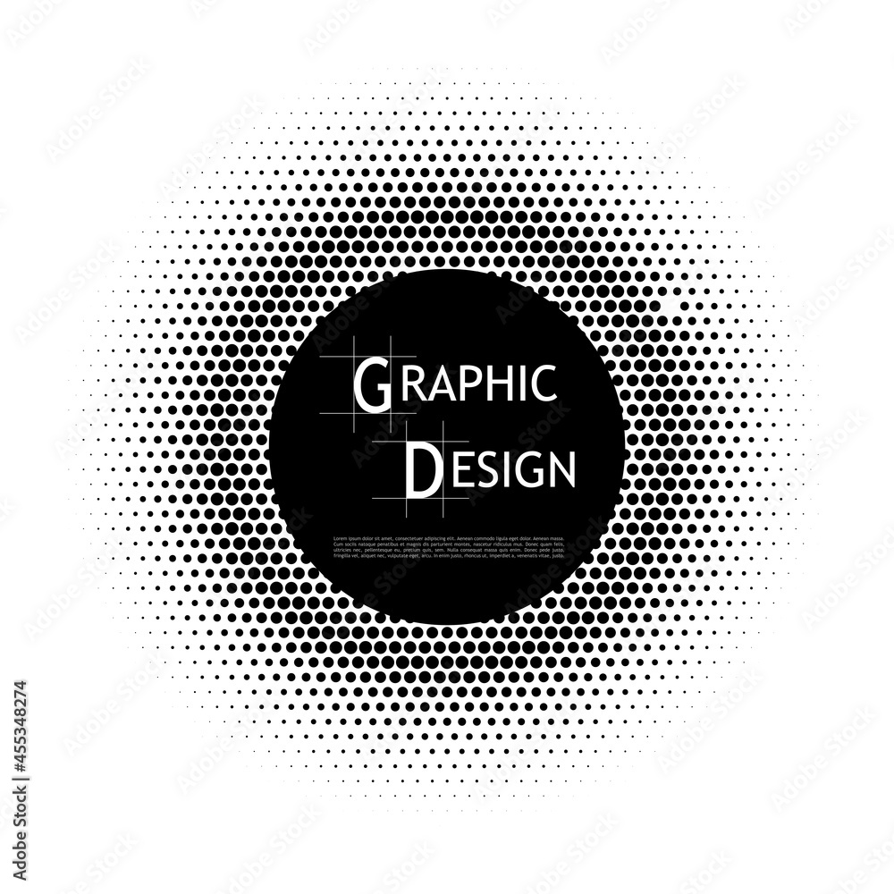Poster halftone circle in pop art style. design element. vector illustration.