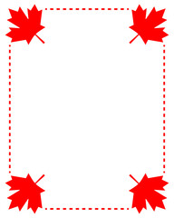 Canadian flag symbols red border frame with a blank space for your text.