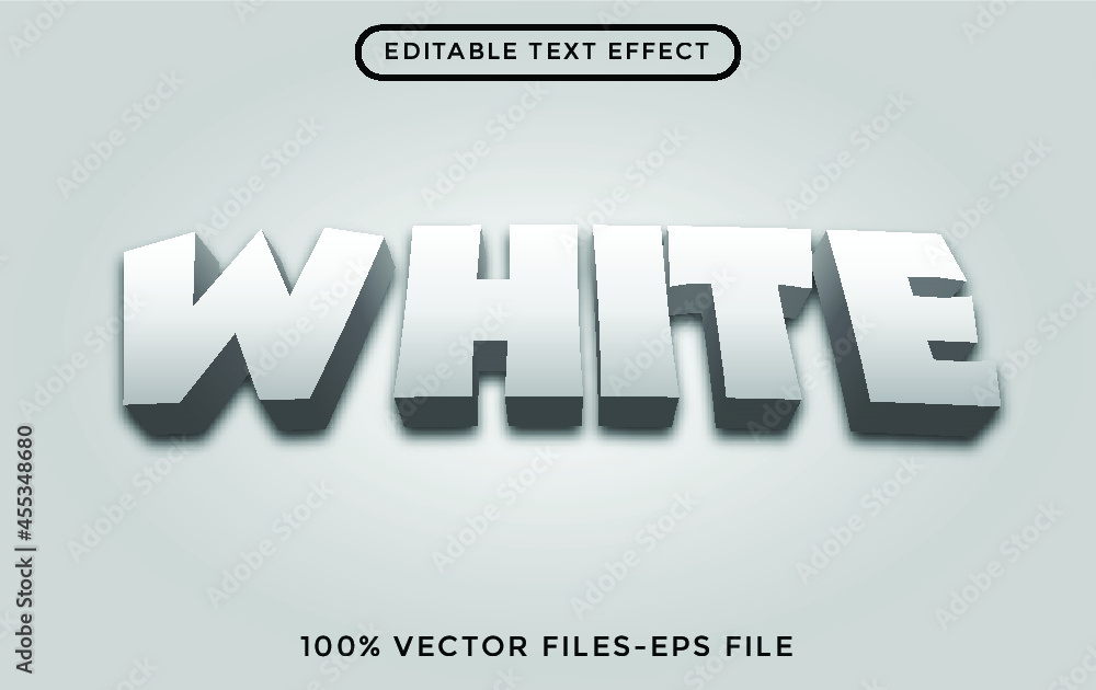 Poster white 3d editable vector text effect free vector