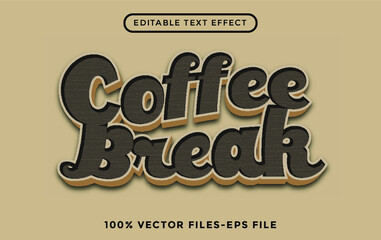 coffee break editable text effect premium vectors