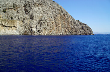 blue sea around rhodes island