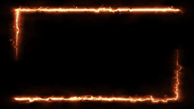 The motion of fire frame on dark background. Illustration.