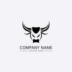 Bull buffalo head cow animal  mascot logo design vector for sport horn buffalo animal mammals head logo wild matador