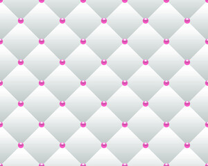 White luxury background with beads and rhombuses. Vector illustration. 