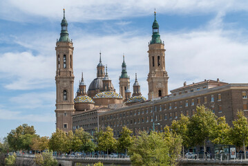 Naklejka premium Zaragoza cathedral in summer