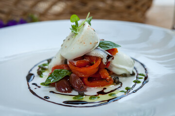 Mozzarella Cheese with Peppers and Olives