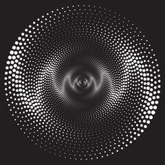 Futuristic design element, ornament. Spiral pattern