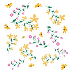 pattern flowers colorful summer bouquet