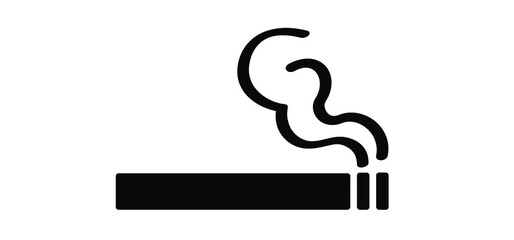Smoking pictogram. Smoke cigarette tobacco or cigarettes logo. Smokking icon. Smoking day. Cigarette icon or smoke area © MarkRademaker