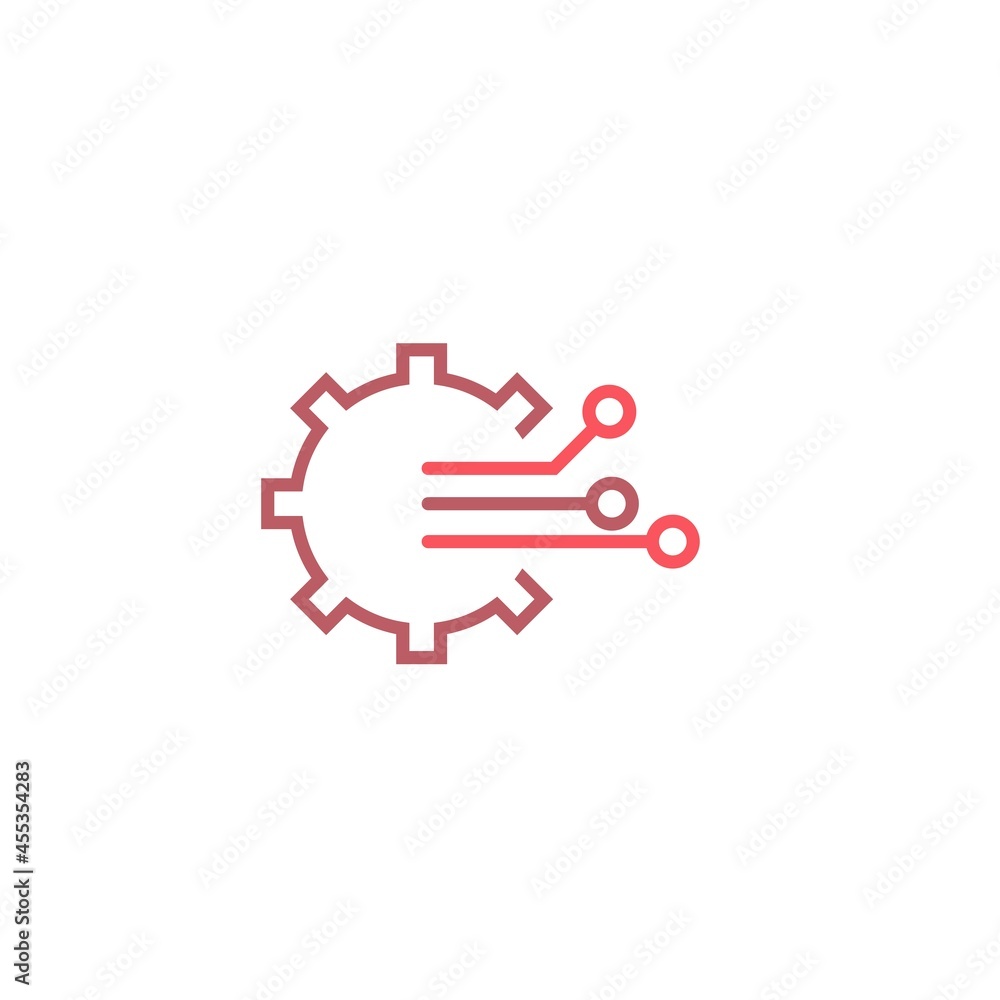 Wall mural Circuit technology logo icon design vector