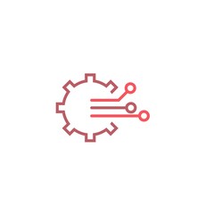 Fototapeta na wymiar Circuit technology logo icon design vector