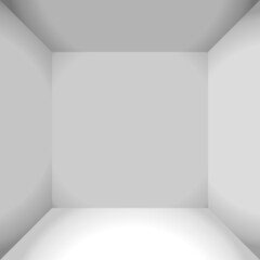 Realistic empty space of the white box