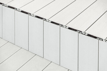 White wpc material composite deck for the construction of terraces