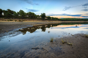 Landscape in the natural area of Granadilla. Extremadura. Spain.
