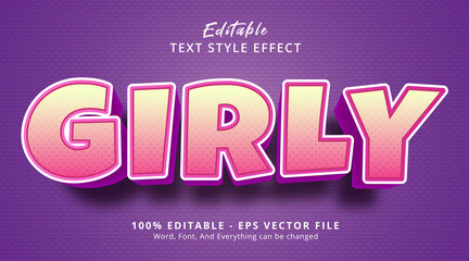 Editable text effect, Girly text on headline event text style