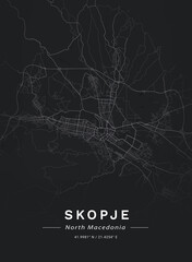 Map of Skopje, North Macedonia