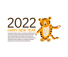 Fototapeta premium Happy new year 2022. Merry Cristman vector illustration