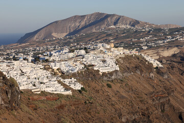 The whitewashed town of Fira on Santorini island, Cyclades, Greece