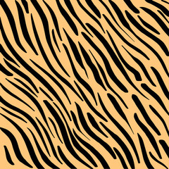 Collection of tiger and leopard in different colors in flat style.