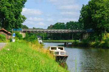 single old boat on the river